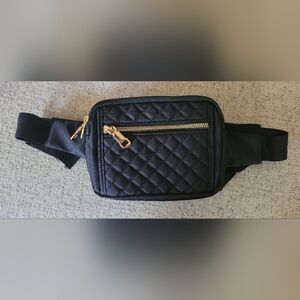 Quilted Black Belt Bag